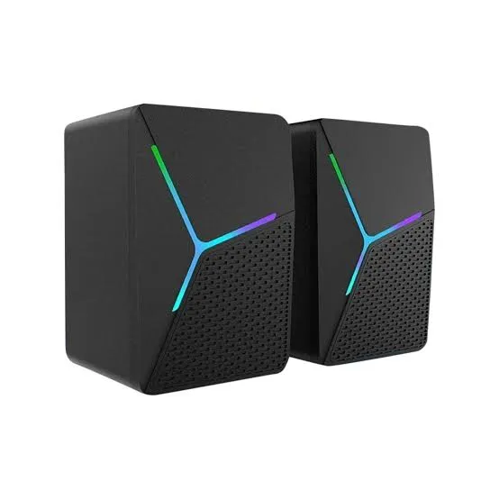 JeDEL S554 Rainbow Desktop Speakers 6W - 2.0 Channel Stereo - USB Powered + 3.5mm Cable