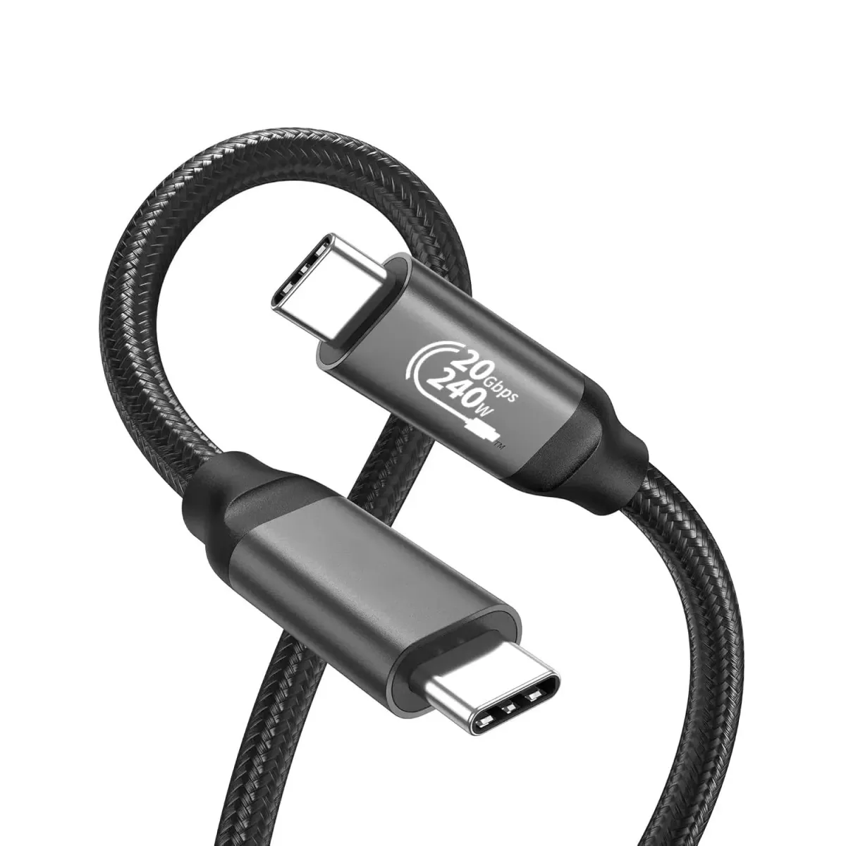 USB-C to USB-C Cable, 20Gbps Data Transfer, 240W PD Fast Charging, Nylon Braided, 1M