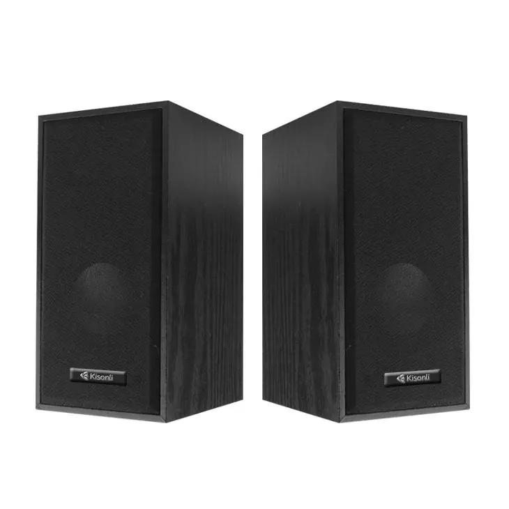 Kisonli Wired Computer Speaker, 2 Units, Black - T-004