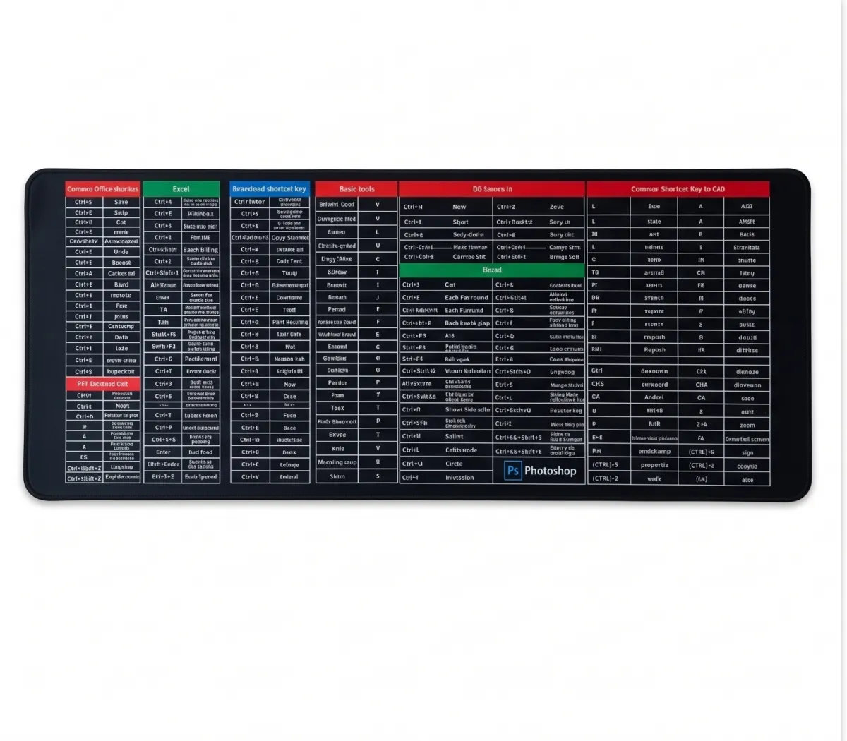 Mouse Pad Extended Desk Mat for Office Excel Word Photoshop CAD NonSlip Keyboard